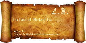 Leibold Metella névjegykártya